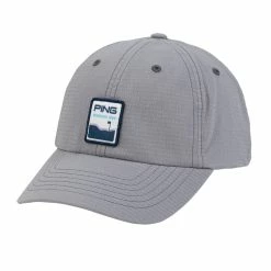 Ping Flagstick Adjustable Hat 2022 -Outlet Golf Rangefinders Store 2022 20ping 20flahstick 20hat 20grey 20front