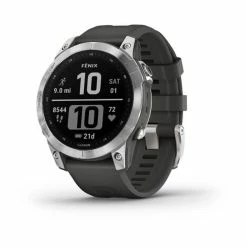 Garmin Fenix 7 GPS Watch Silver W/ Graphite Band