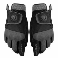 Taylormade Rain Control Cadet Golf Gloves -Outlet Golf Rangefinders Store tm 20rain 20control 20black 20gray